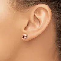 Made in Italy 14K Rose Gold 9mm Knot Stud Earrings