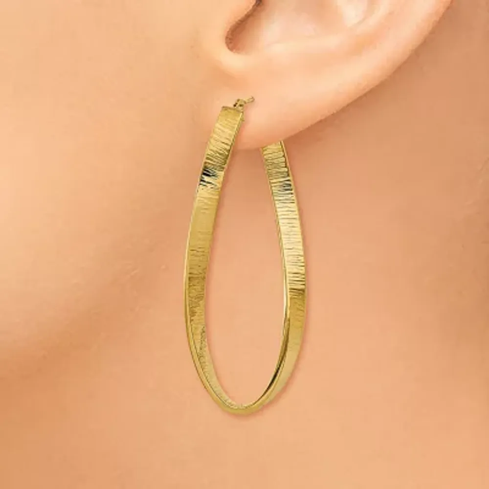 Made in Italy 14K Gold 54mm Oval Hoop Earrings