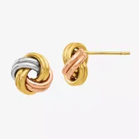 Made in Italy 14K Tri-Color Gold 8.5mm Knot Stud Earrings