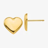 Made in Italy 14K Gold 9mm Heart Stud Earrings