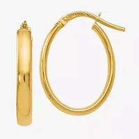 Made in Italy 14K Gold 22mm Oval Hoop Earrings