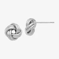 Made in Italy 14K White Gold 9.5mm Knot Stud Earrings