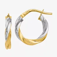 Made in Italy 14K Two Tone Gold 17mm Hoop Earrings