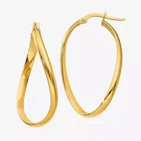 Made in Italy 14K Gold 18mm Oval Hoop Earrings