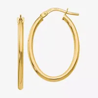 Made in Italy 10K Gold 26mm Oval Hoop Earrings