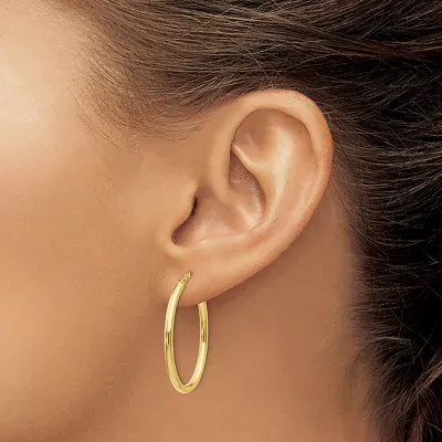Made in Italy 10K Gold 26mm Oval Hoop Earrings