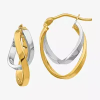 Made in Italy 14K Two Tone Gold 17mm Hoop Earrings