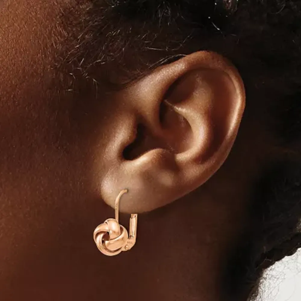 Made in Italy 14K Rose Gold Knot Drop Earrings