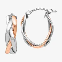 Made in Italy 10K Two Tone Gold 21mm Hoop Earrings