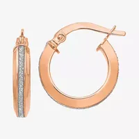 Made in Italy 14K Rose Gold 15mm Hoop Earrings