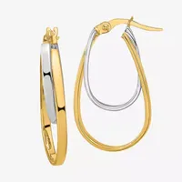 Made in Italy 14K Two Tone Gold 26mm Hoop Earrings