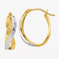 Made in Italy 14K Two Tone Gold 18mm Hoop Earrings