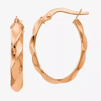 Made in Italy 14K Rose Gold 22mm Oval Hoop Earrings