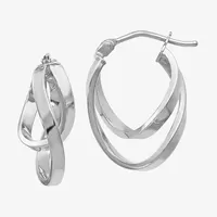 Made in Italy 14K White Gold 17mm Hoop Earrings