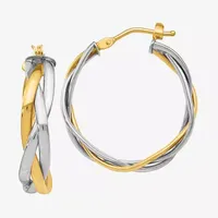 Made in Italy 14K Two Tone Gold 28mm Hoop Earrings