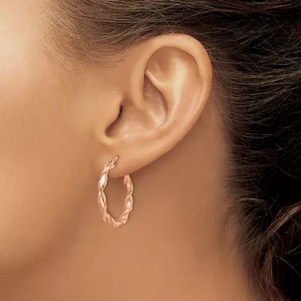 Made in Italy 10K Rose Gold 27mm Hoop Earrings