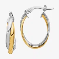 Made in Italy 10K Two Tone Gold 20mm Hoop Earrings