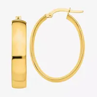 Made in Italy 14K Gold 18mm Oval Hoop Earrings