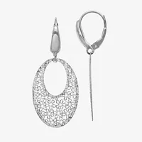 14K White Gold Drop Earrings