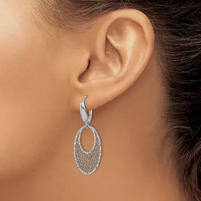 14K White Gold Drop Earrings