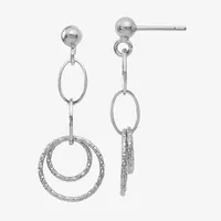 10K White Gold Drop Earrings