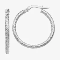 10K White Gold 25mm Hoop Earrings