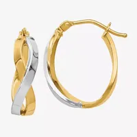 10K Two Tone Gold 19mm Hoop Earrings