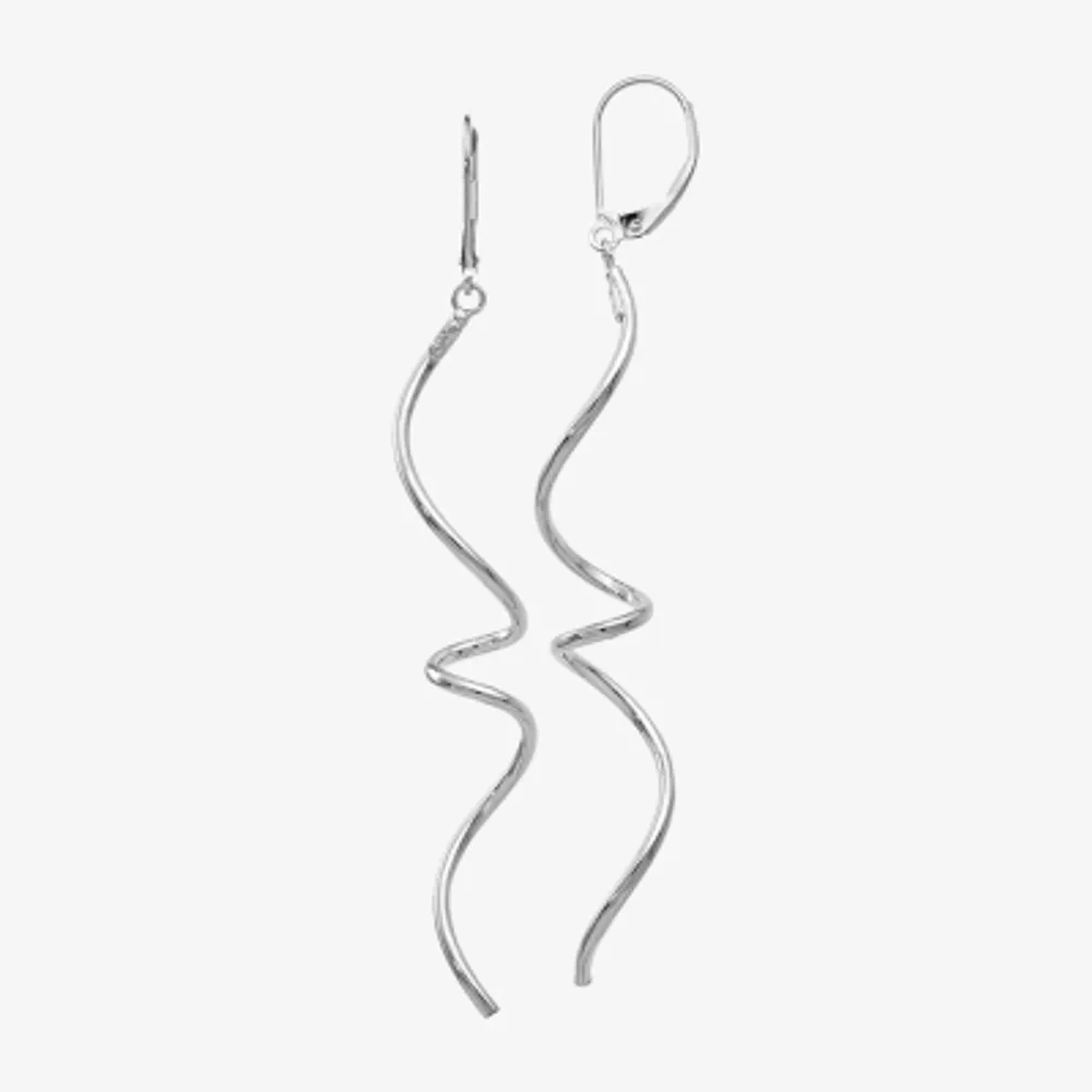 14K White Gold Drop Earrings