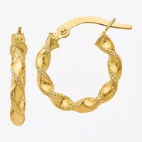 14K Gold 16mm Hoop Earrings