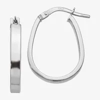 10K White Gold 22mm Hoop Earrings