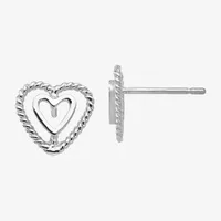 14K Gold 9mm Heart Stud Earrings