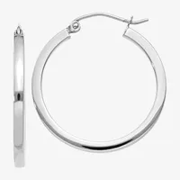 14K Gold 25mm Round Hoop Earrings