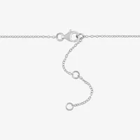 Womens 16 Inch White Moissanite Sterling Silver Link Necklace