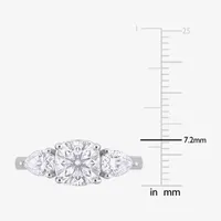 Womens / CT. T.W. Lab Created White Moissanite Sterling Silver 3-Stone Engagement Ring