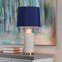 Stylecraft 13 W Cream & Blue Table Lamp