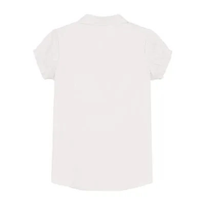 IZOD Little & Big Girls Stretch Fabric Short Sleeve Button-Down Shirt