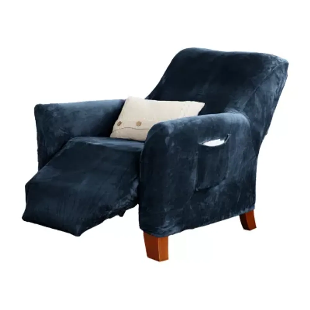 Linery Stretch Velvet-Plush Recliner Slipcover