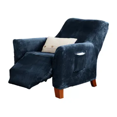 Linery Stretch Velvet-Plush Recliner Slipcovers