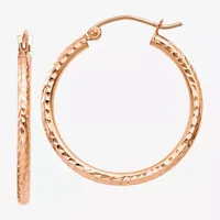 14K Rose Gold 25mm Round Hoop Earrings