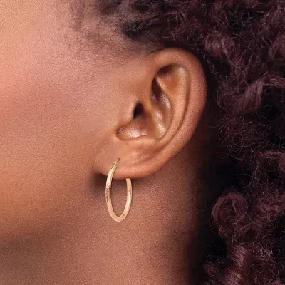 14K Rose Gold 25mm Round Hoop Earrings