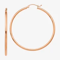 14K Rose Gold 45mm Round Hoop Earrings