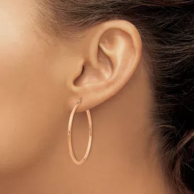 14K Rose Gold 40mm Round Hoop Earrings