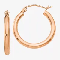 14K Rose Gold 20mm Round Hoop Earrings