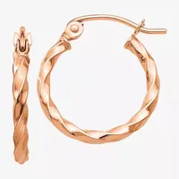 14K Rose Gold 16mm Round Hoop Earrings