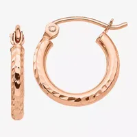 14K Rose Gold 13mm Round Hoop Earrings