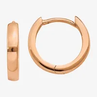 14K Rose Gold 14mm Round Hoop Earrings