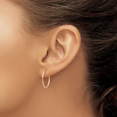 14K Rose Gold 20mm Round Hoop Earrings