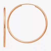 14K Rose Gold 33mm Round Hoop Earrings