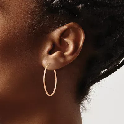 14K Rose Gold 33mm Round Hoop Earrings