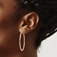 14K Rose Gold 40mm Round Hoop Earrings